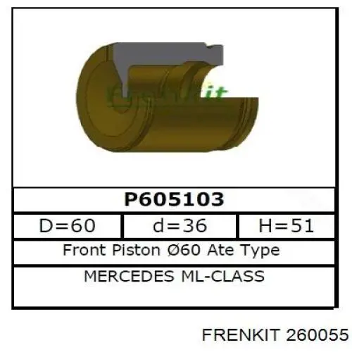 260055 Frenkit ремкомплект супорту гальмівного переднього