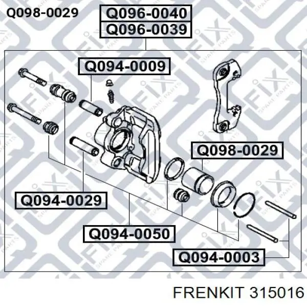 Купити 315016 Frenkit Ремкомплект заднього гальмівного циліндру