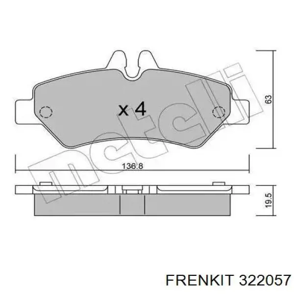 322057 Frenkit Ремкомплект заднього гальмівного циліндру