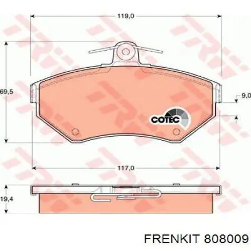 Ремкомплект супорту гальмівного переднього Frenkit 808009 ціна, від 6.03 USD
