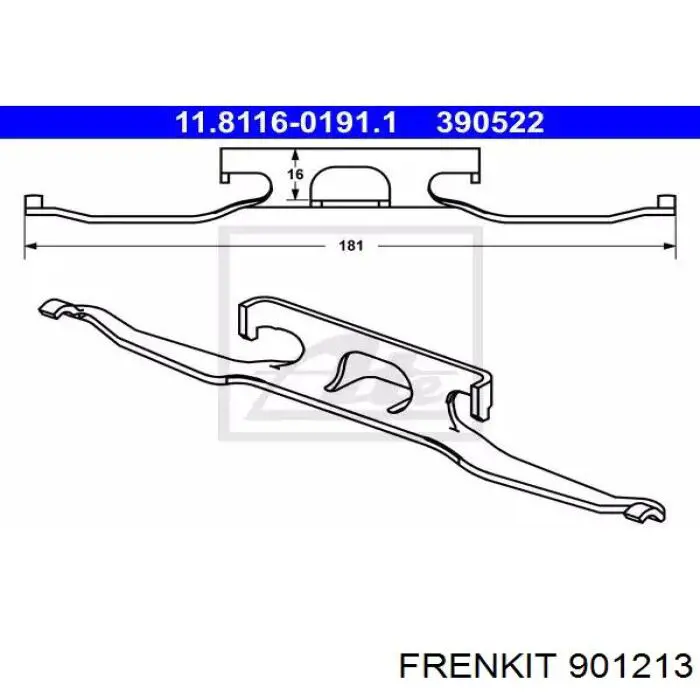 901213 Frenkit комплект пружинок кріплення дискових колодок, передніх