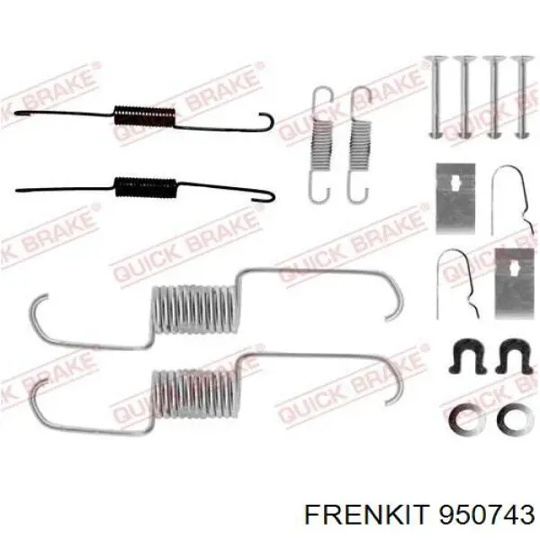 950743 Frenkit Монтажний комплект задніх барабанних колодок