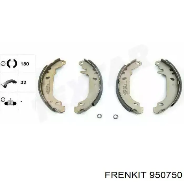 950750 Frenkit Монтажний комплект задніх барабанних колодок