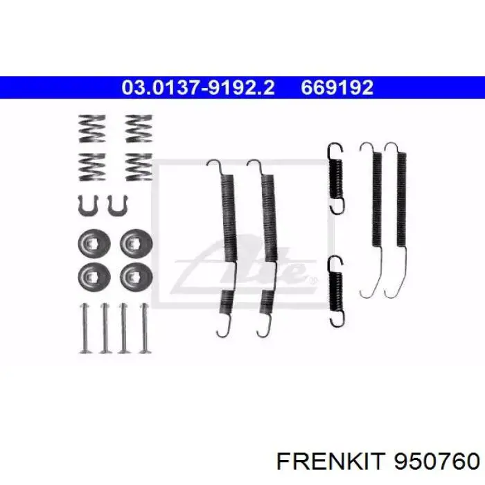 Монтажний комплект задніх барабанних колодок Frenkit 950760 ціна, від 7.42 USD