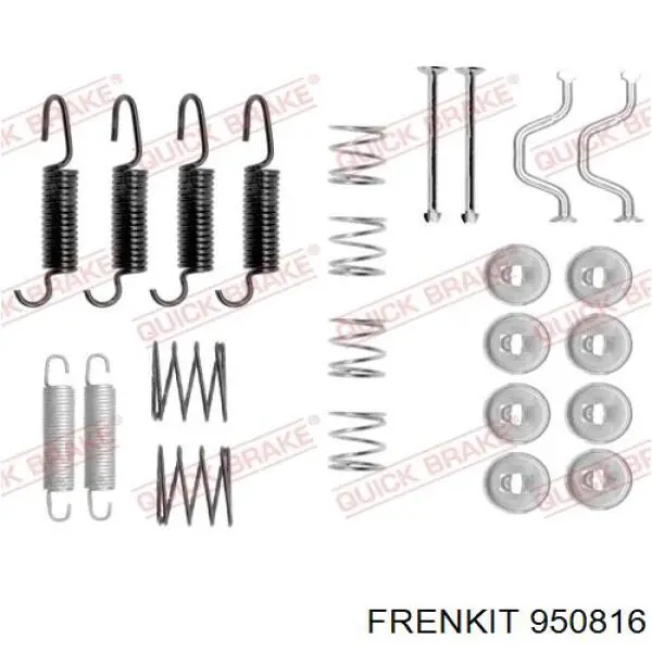 Монтажний комплект задніх барабанних колодок 950816 Frenkit