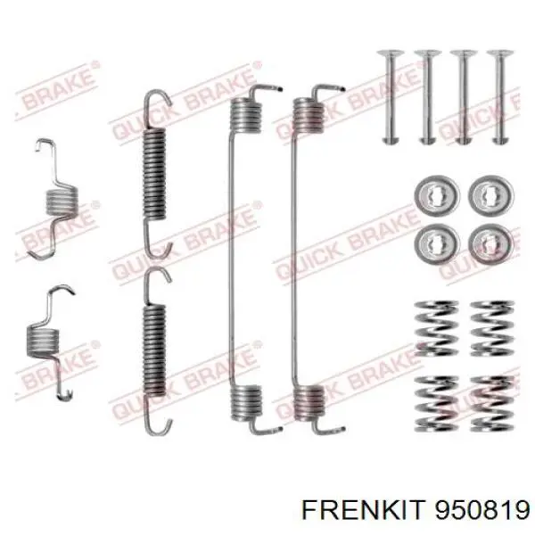 Монтажний комплект задніх барабанних колодок Frenkit 950819 ціна, від 4.95 USD