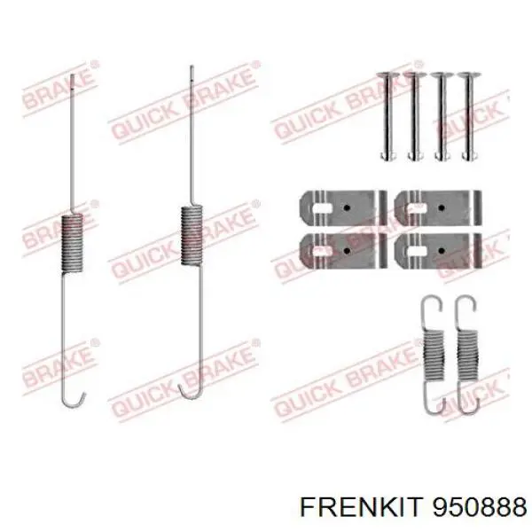 Ремкомплект задніх гальм Frenkit 950888 ціна, від 7.99 USD
