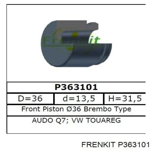 Поршень тормозного суппорта переднего  FRENKIT P363101