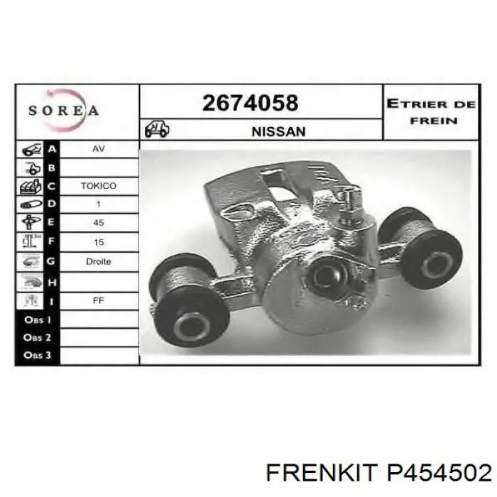 Поршень тормозного суппорта переднего  FRENKIT P454502