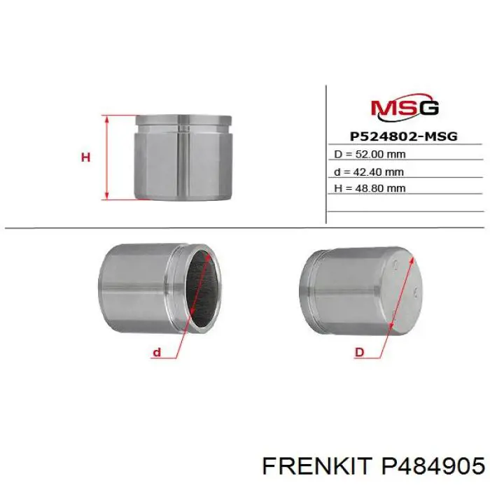Поршень супорта гальмівного, переднього Frenkit P484905 ціна, від 7.24 USD