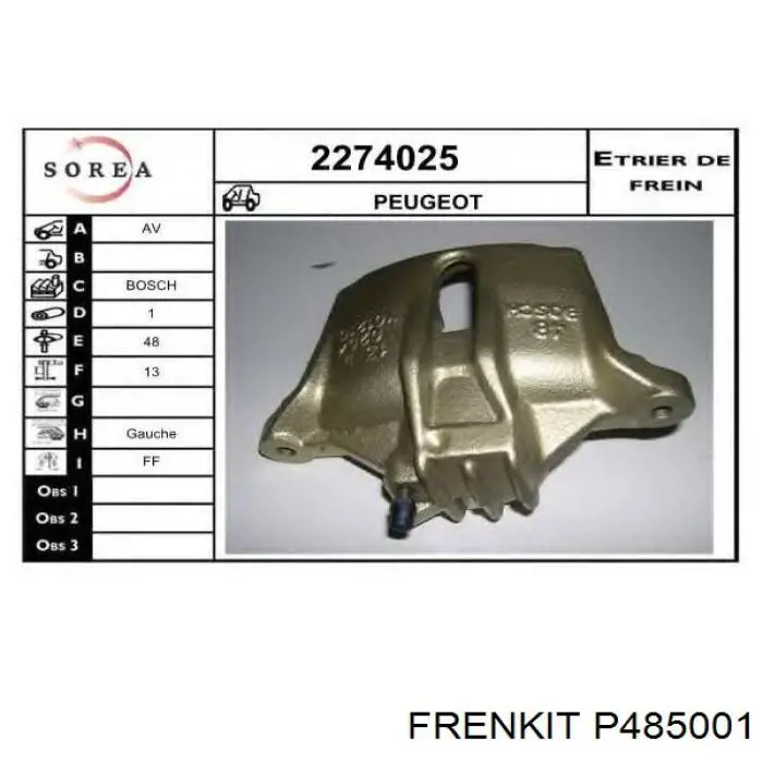 Поршень супорта гальмівного, переднього Frenkit P485001 ціна, від 7.90 USD