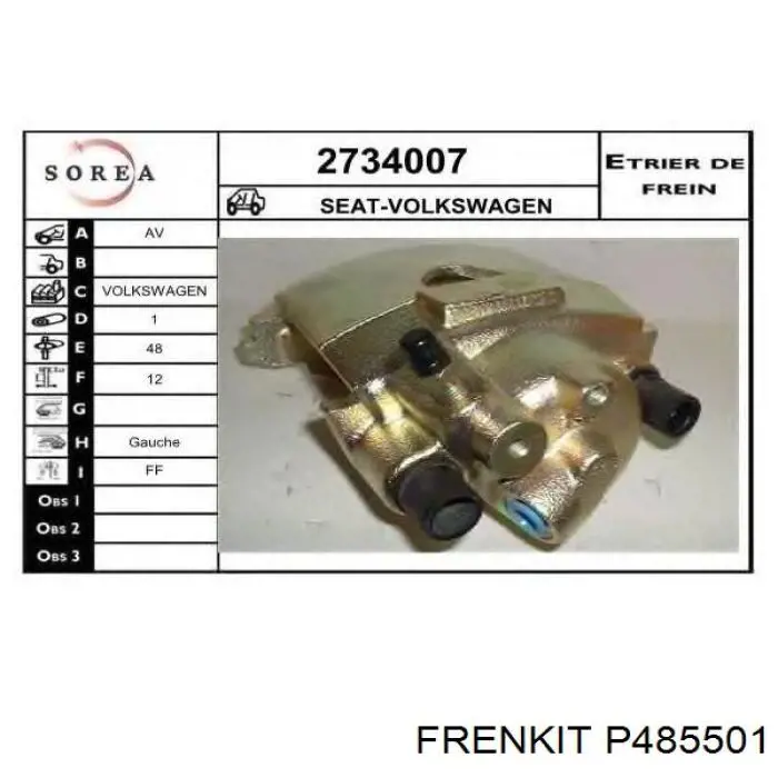 Поршень супорта гальмівного, переднього Frenkit P485501 ціна, від 7.45 USD
