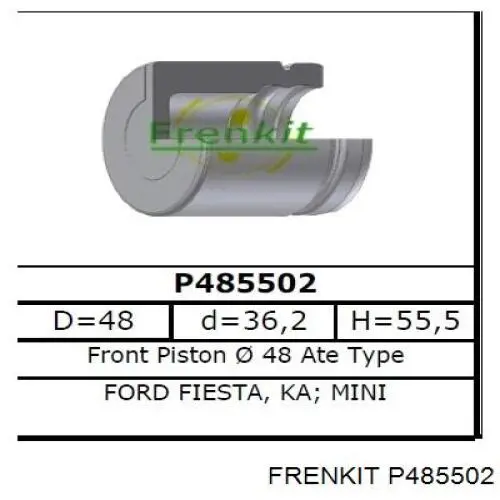 D025507 Autofren Поршень гальмівного супорта переднього