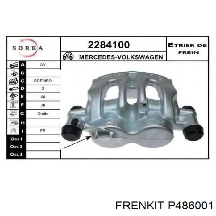 Поршень тормозного суппорта переднего  FRENKIT P486001