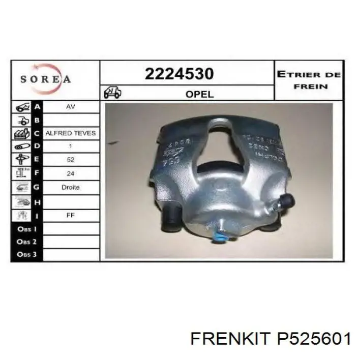 Поршень супорта гальмівного, переднього Frenkit P525601 ціна, від 11.25 USD