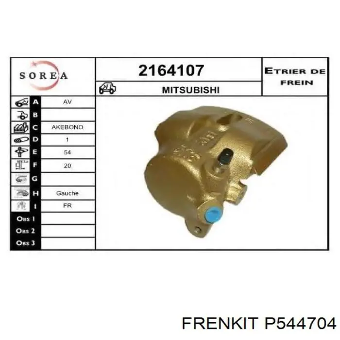 P544704 Frenkit Поршень гальмівного супорта переднього