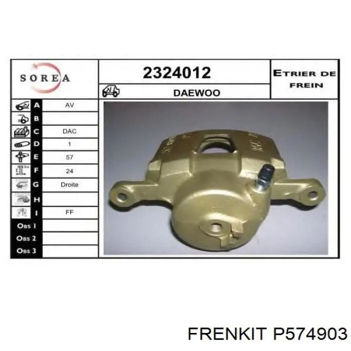 Купити P574903 Frenkit Поршень супорту гальмівного, переднього