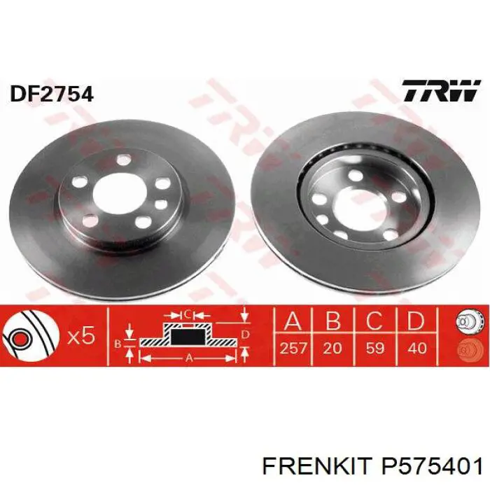 Купити P575401 Frenkit Поршень супорту гальмівного, переднього
