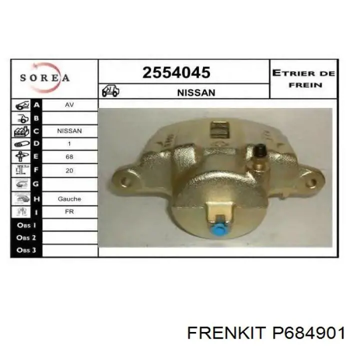 Купити P684901 Frenkit Поршень супорту гальмівного, переднього