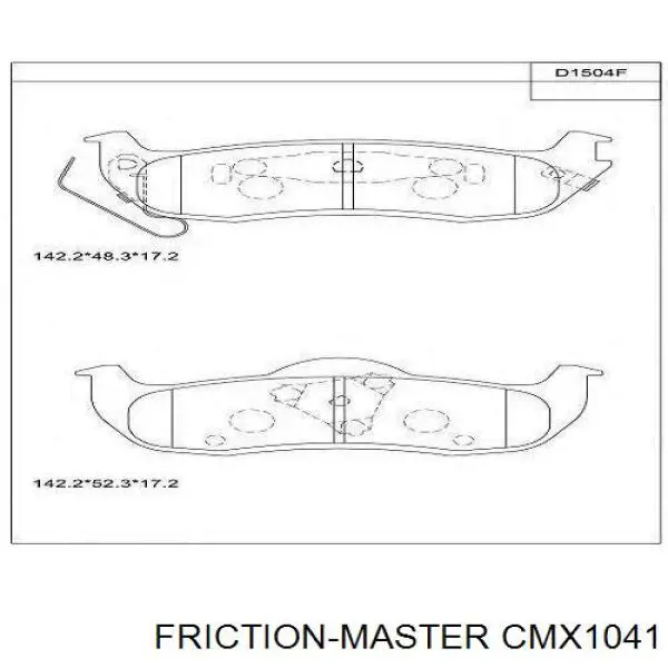 Колодки гальмові задні, дискові CMX1041 Friction Master