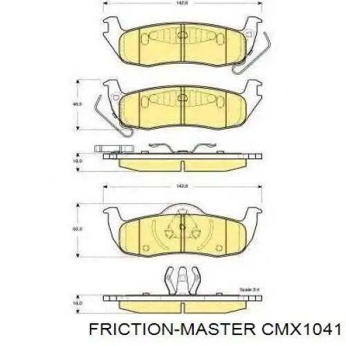 Задні гальмівні колодки Friction Master CMX1041 ціна, від 26.84 USD