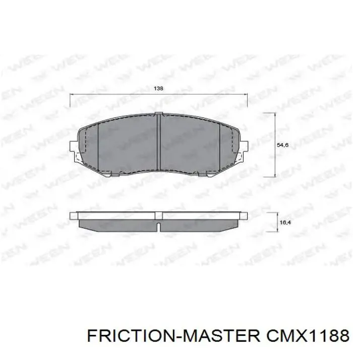 Гальмівні колодки Friction Master CMX1188 ціна, від 21.83 USD