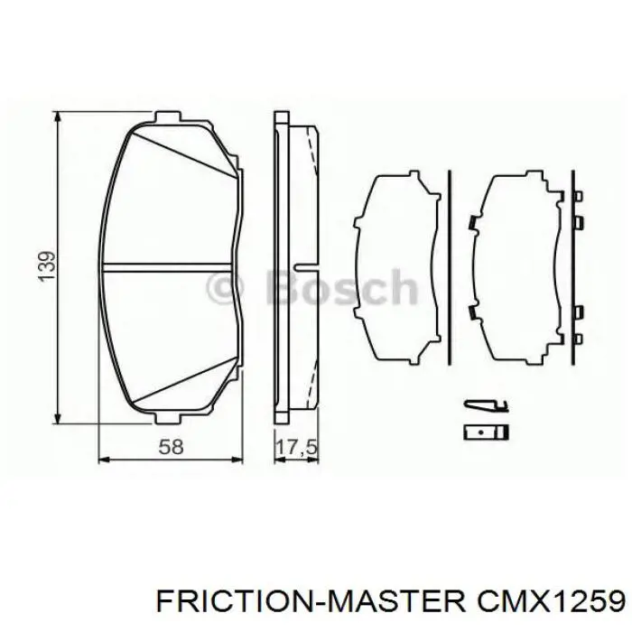 CMX1259 Friction Master Колодки гальмівні задні, дискові