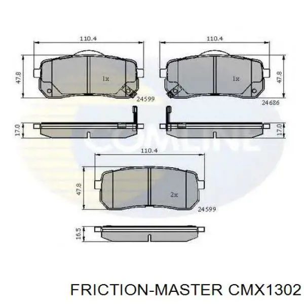 CMX1302 Friction Master Колодки гальмівні задні, дискові
