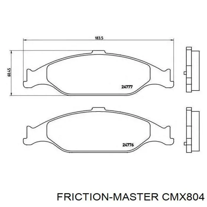 Купити CMX804 Friction Master Колодки гальмівні передні, дискові