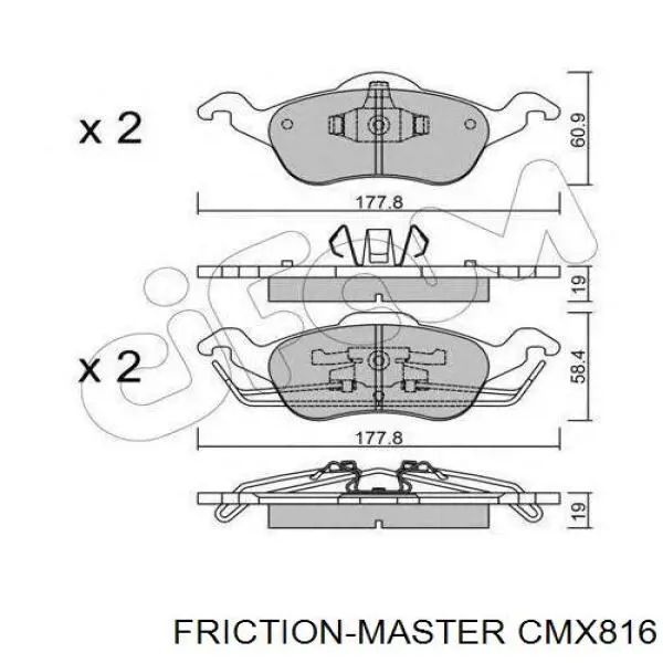 Колодки гальмівні передні, дискові CMX816 Friction Master