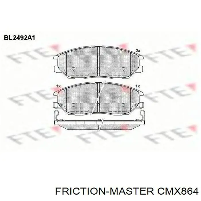 Передні тормозні колодки CMX864 Friction Master