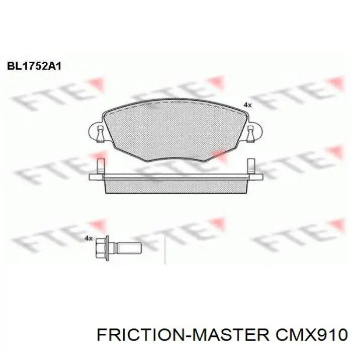 CMX910 Friction Master колодки гальмівні передні, дискові