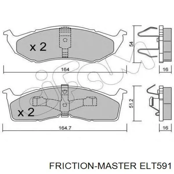 Купити ELT591 Friction Master Колодки гальмівні передні, дискові