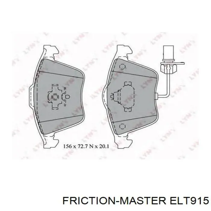 Передні тормозні колодки ELT915 Friction Master
