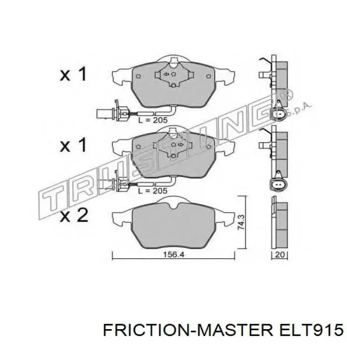 ELT915 Friction Master Передні гальмівні колодки