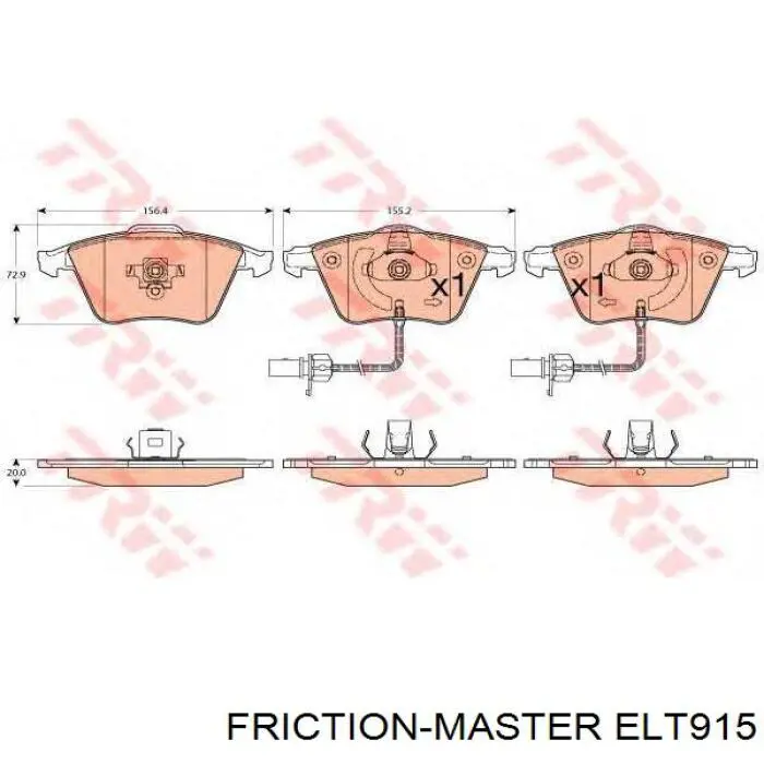 Купити ELT915 Friction Master Колодки гальмівні передні, дискові