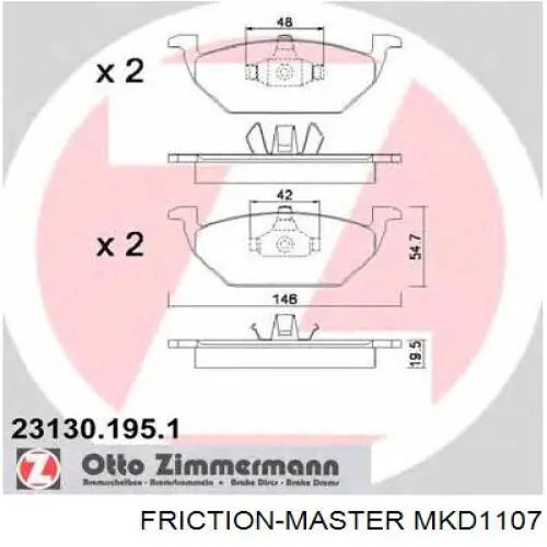 Гальмівні колодки Friction Master MKD1107 ціна, від 25.85 USD