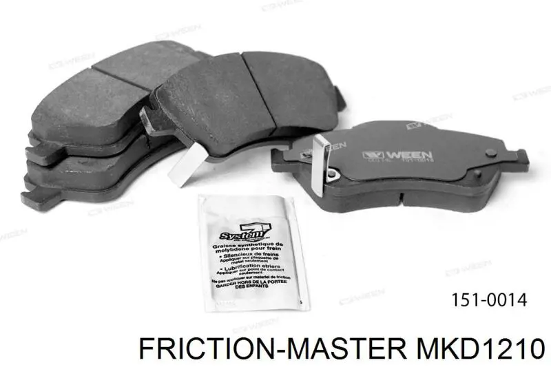 MKD1210 Friction Master колодки гальмівні передні, дискові
