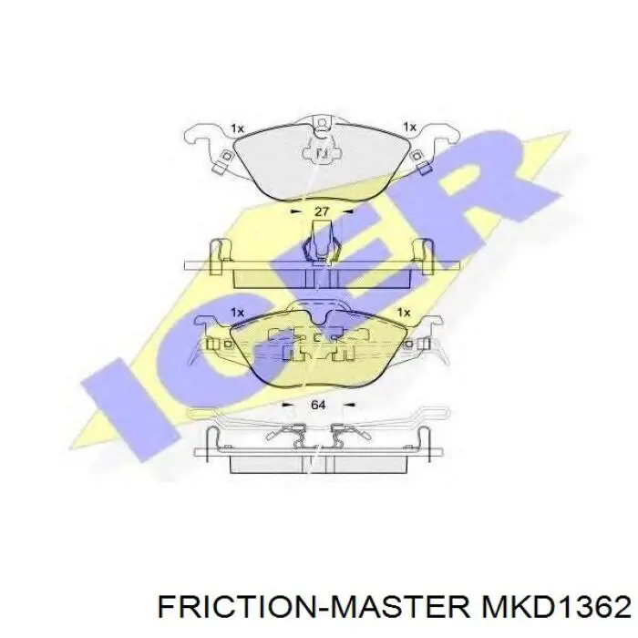 Задні гальмівні колодки MKD1362 Friction Master
