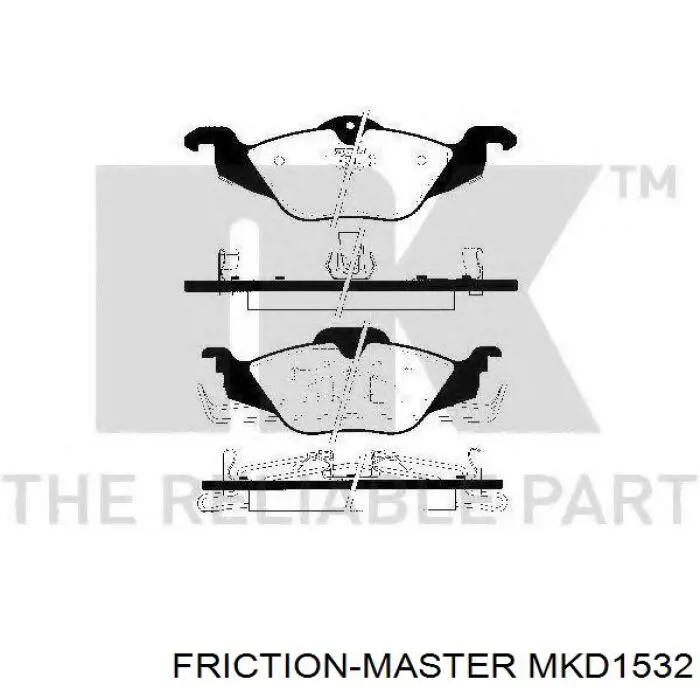 Колодки гальмівні передні, дискові MKD1532 Friction Master