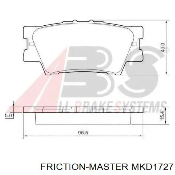 Колодки гальмові задні, дискові MKD1727 Friction Master