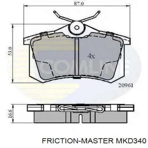 Задні гальмівні колодки MKD340 Friction Master