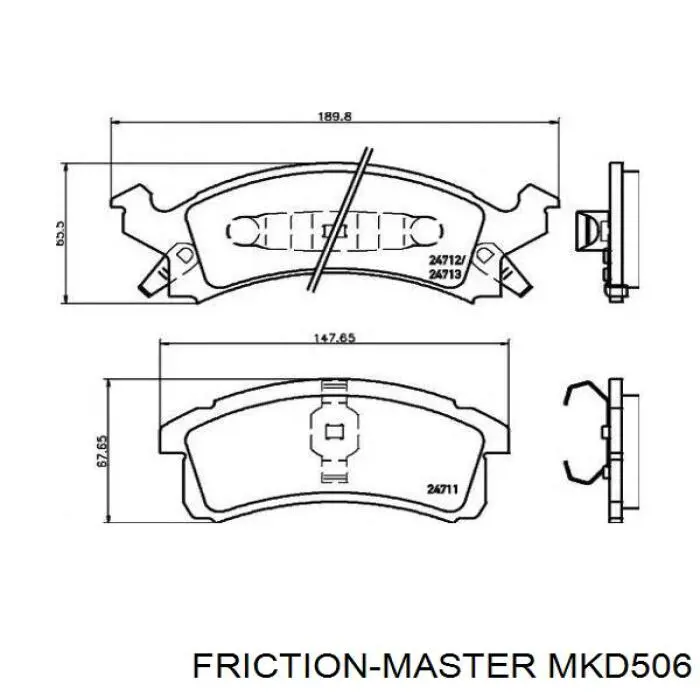 MKD506 Friction Master колодки гальмівні передні, дискові