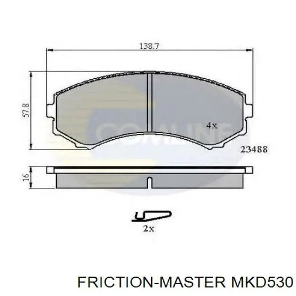 Передні тормозні колодки MKD530 Friction Master