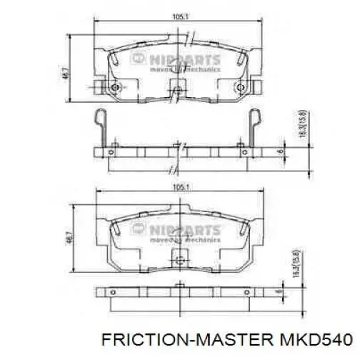 MKD540 Friction Master колодки гальмові задні, дискові