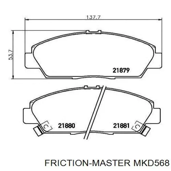 Передні тормозні колодки MKD568 Friction Master