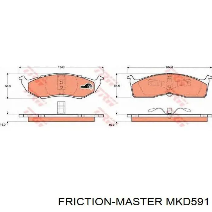 Купити MKD591 Friction Master Колодки гальмівні передні, дискові