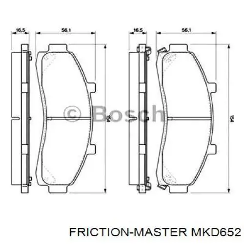 Колодки гальмівні передні, дискові MKD652 Friction Master