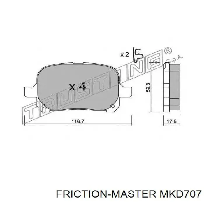 MKD707 Friction Master Передні гальмівні колодки