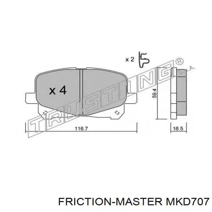 Гальмівні колодки Friction Master MKD707 ціна, від 17.31 USD